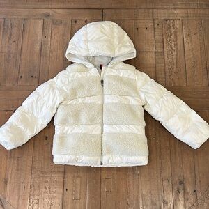 Moncler gentiane ecru goose down fleece jacket